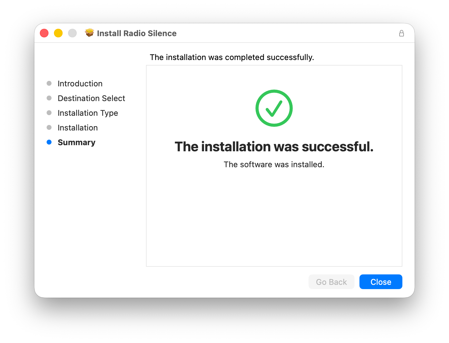 Installation finished