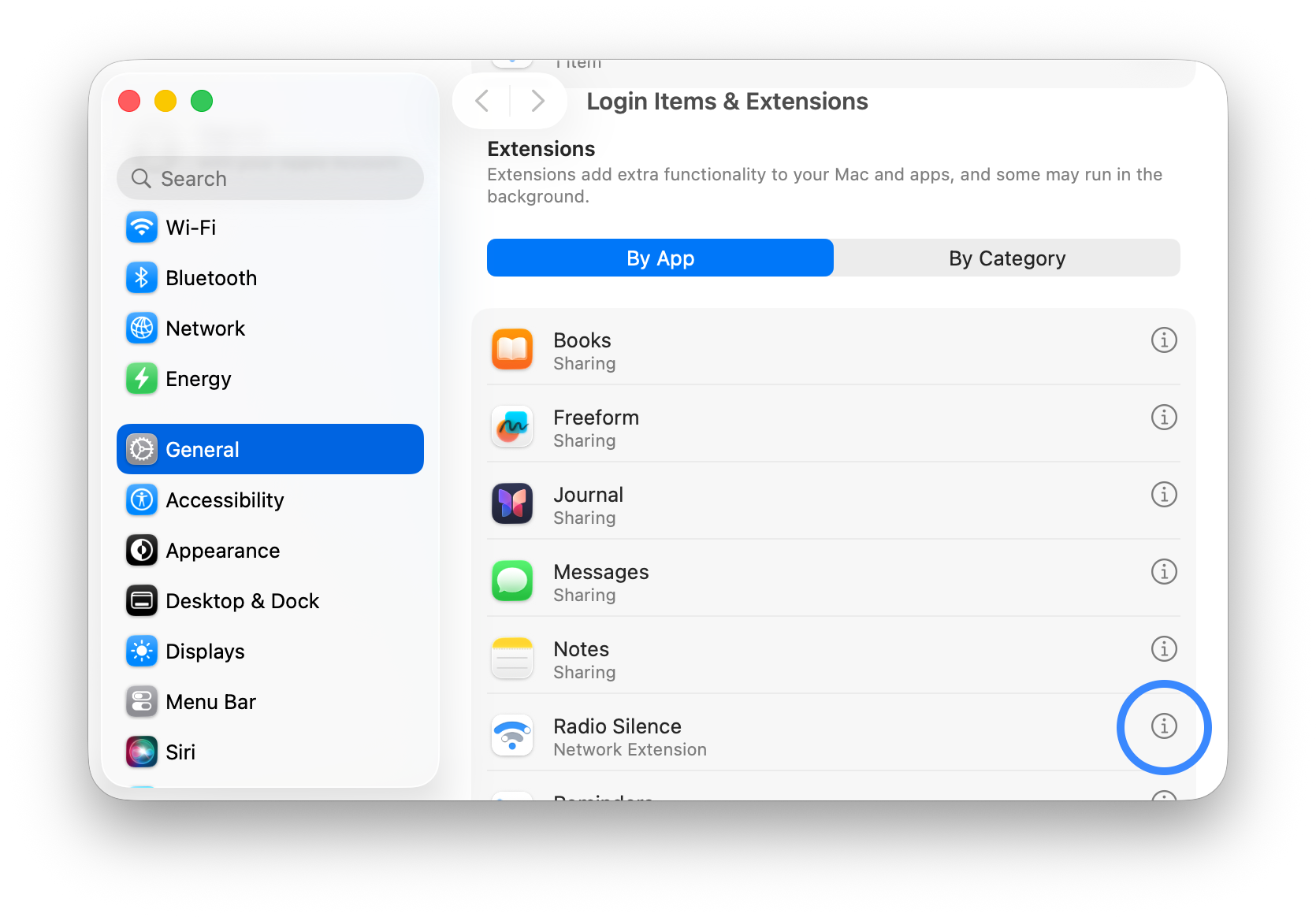 Login items and extensions